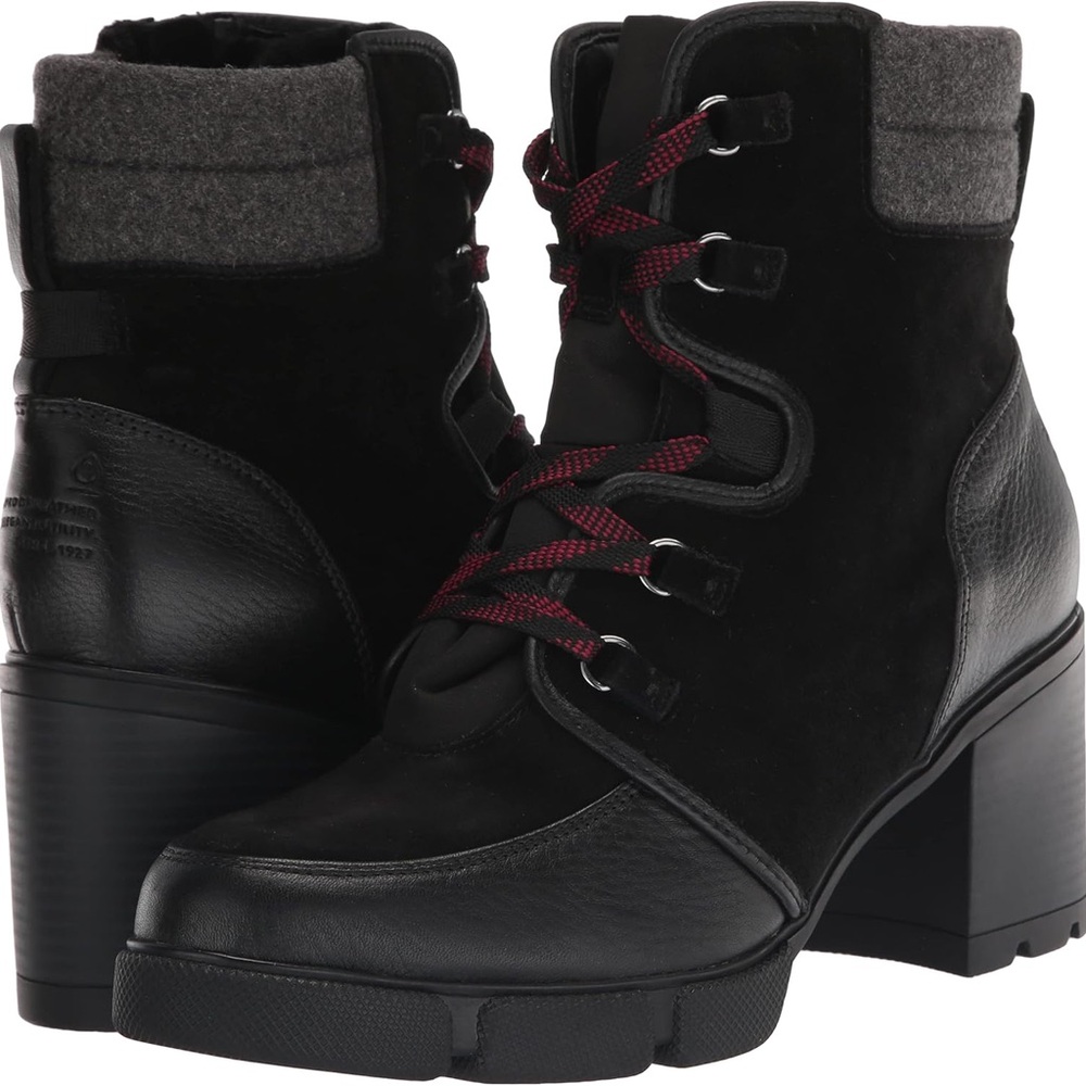 Naturalizer Black and Gray Lace-Up Boots - Picture 2 of 3